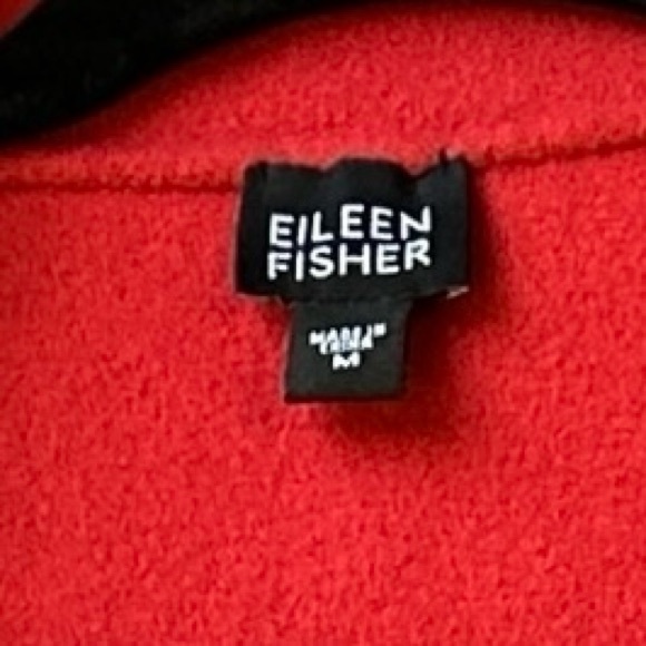 Eileen Fisher Red Wool-Blend Pea Coat‎ - Picture 5 of 6